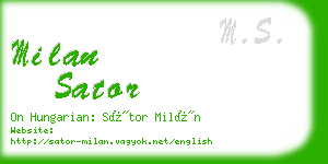 milan sator business card